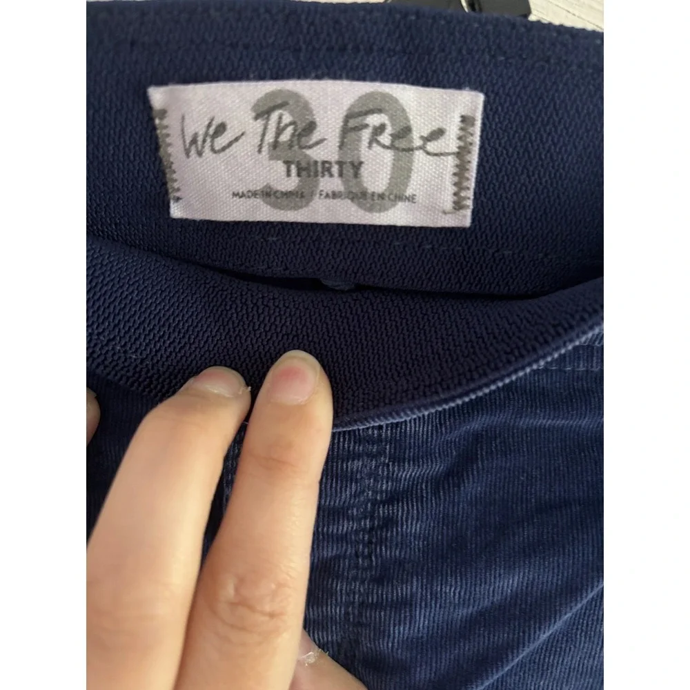 Free People We The Free Boho 70s Retro Blue Corduroy Flare Pull On Pants Size 30